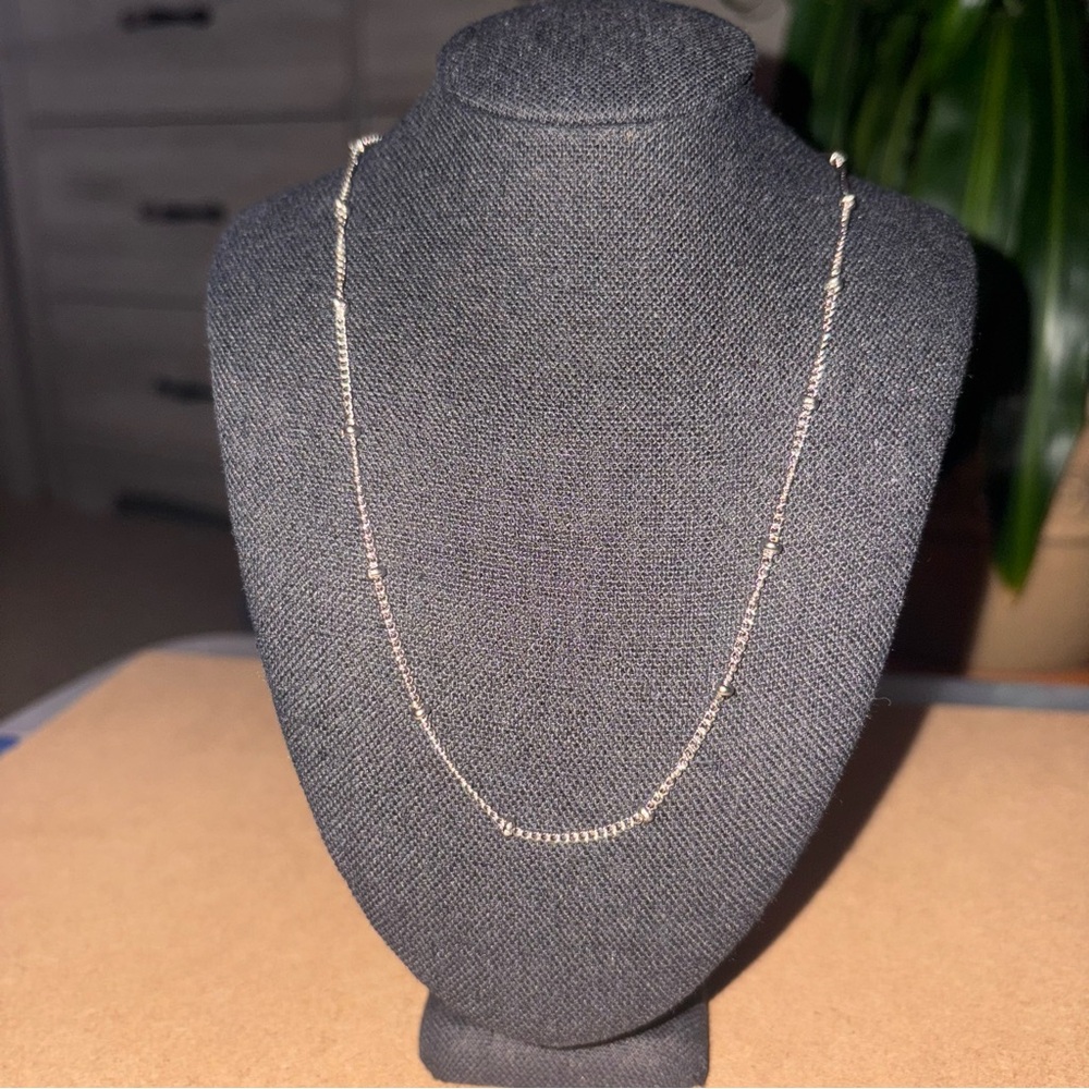 Minimalist Silver Bead Chain | 16” Necklace